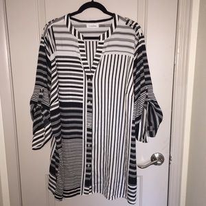 Calvin Klein Black and White Stripe XXL blouse